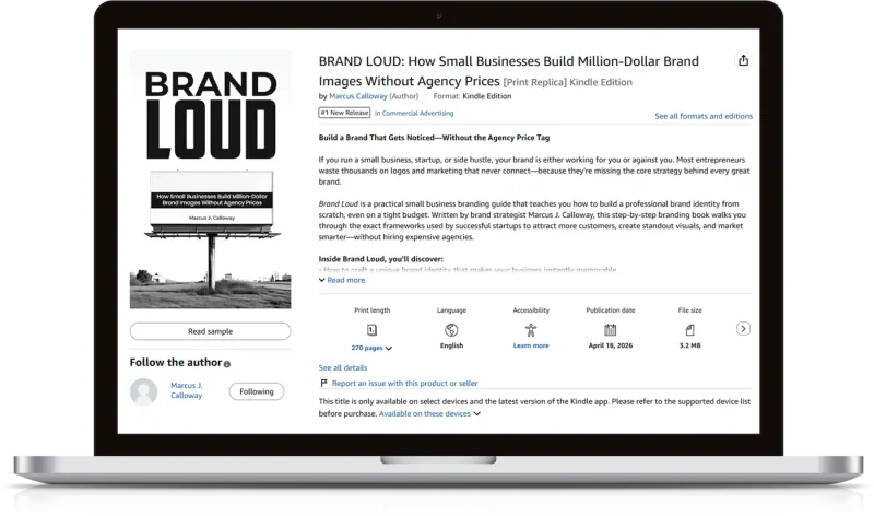 Amazon listing shown on a laptop for Brand Loud